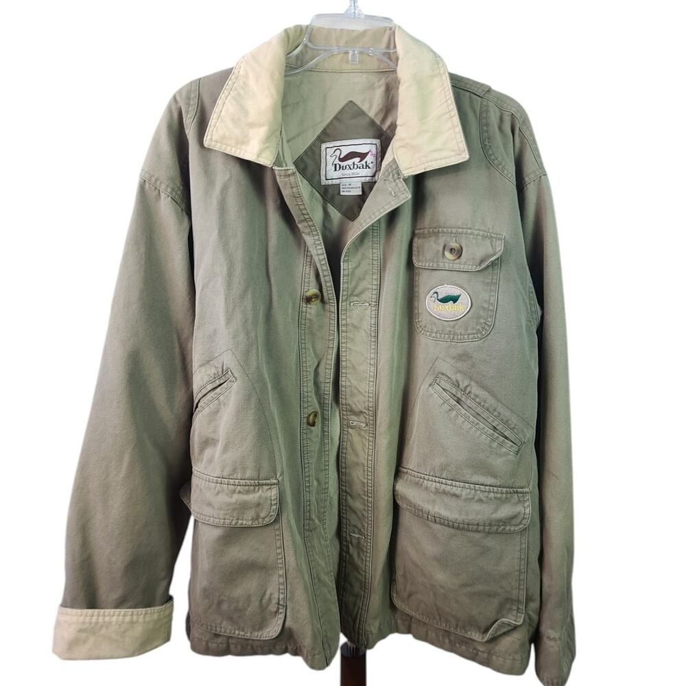 Duxbak Khaki Canvas Lined Vintage Field Coat Barn Jacket Medium